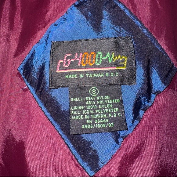 Vintage 90s Blue G4000 Metallic Ski Coat Jacket Women S - Picture 4 of 8